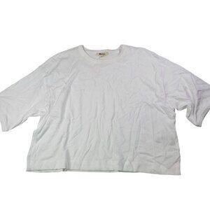 Madewell Women White Ester Side Slit Oversized Cotton T-Shirt Size Small